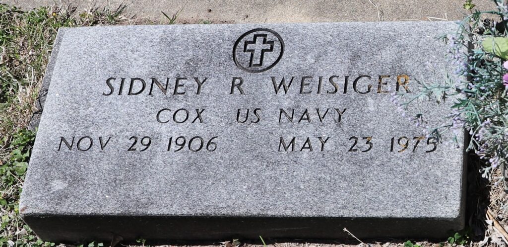 SIDNEY ROPER WEISIGER WAR MEMORIAL CEMETERY STONE