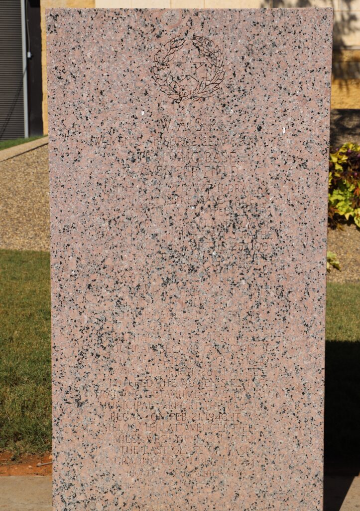 W.A.S.P. TRAINING BASE: AVENGER FIELD WAR MEMORIAL