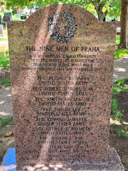 NINE MEN OF PRAHA WAR MEMORIAL FRONT