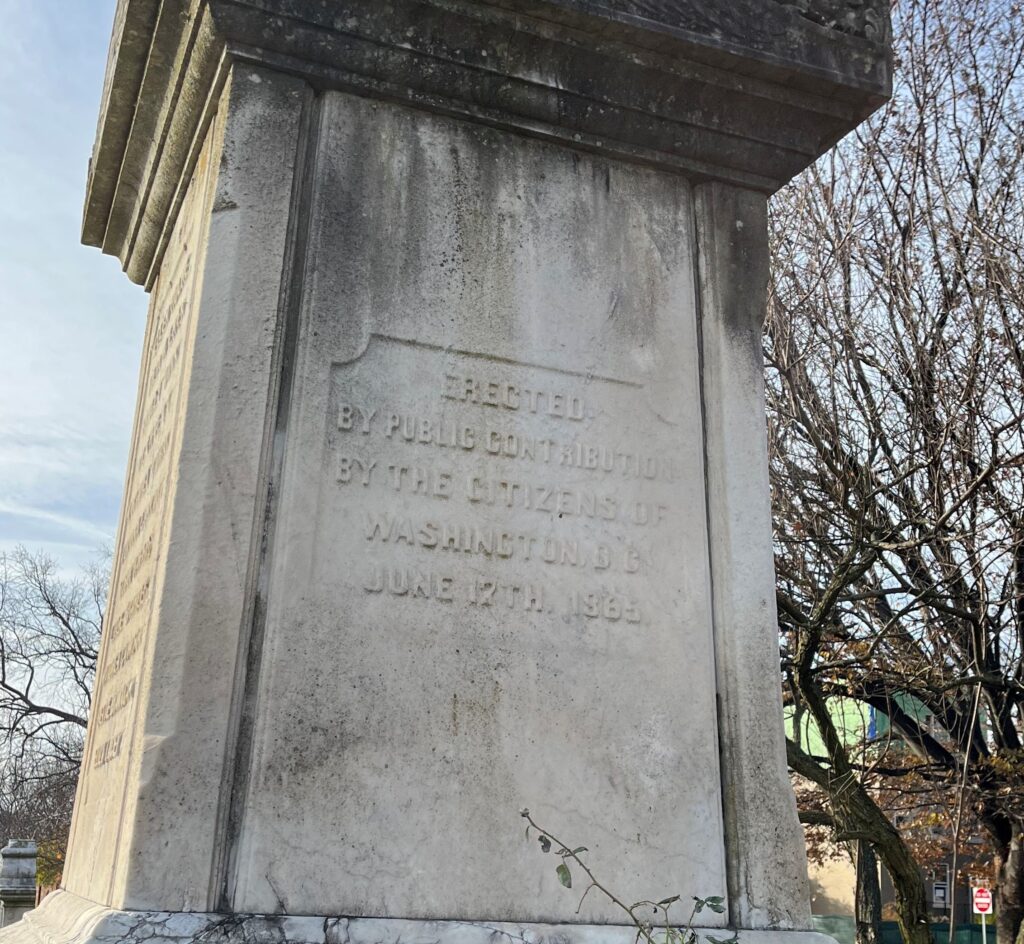 CITIZENS OF WASHINGTON D.C. U.S. ARSENAL EXPLOSION MEMORIAL SIDE D