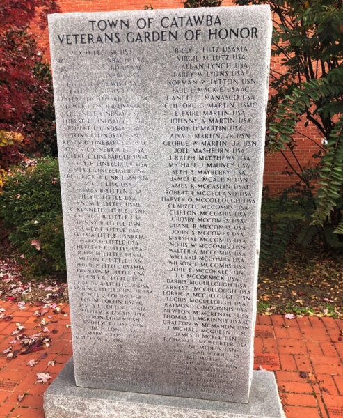 TOWN OF CATAWBA VETERANS GARDEN OF HONOR MEMORIAL STONE E