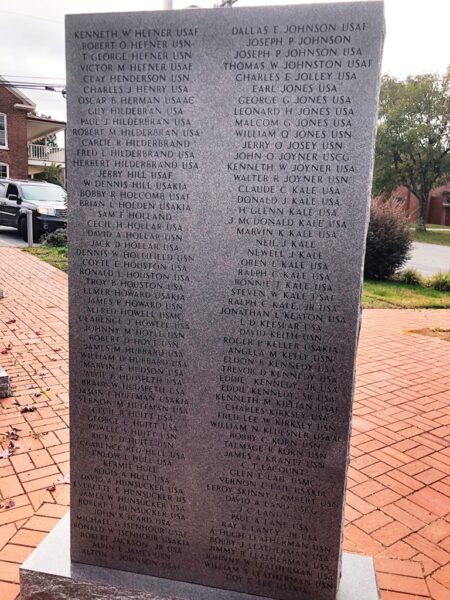 TOWN OF CATAWBA VETERANS GARDEN OF HONOR MEMORIAL STONE D
