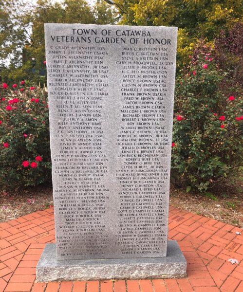 TOWN OF CATAWBA VETERANS GARDEN OF HONOR MEMORIAL STONE A