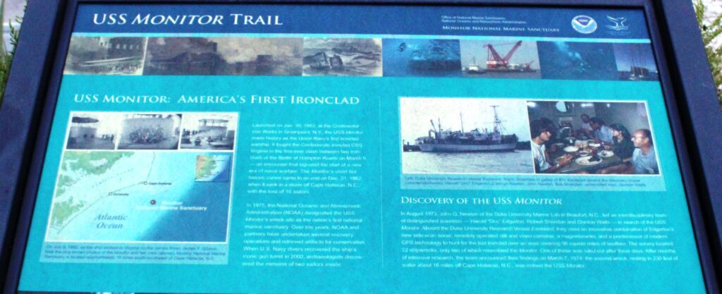 USS MONITOR TRAIL WAR MEMORIAL PANEL