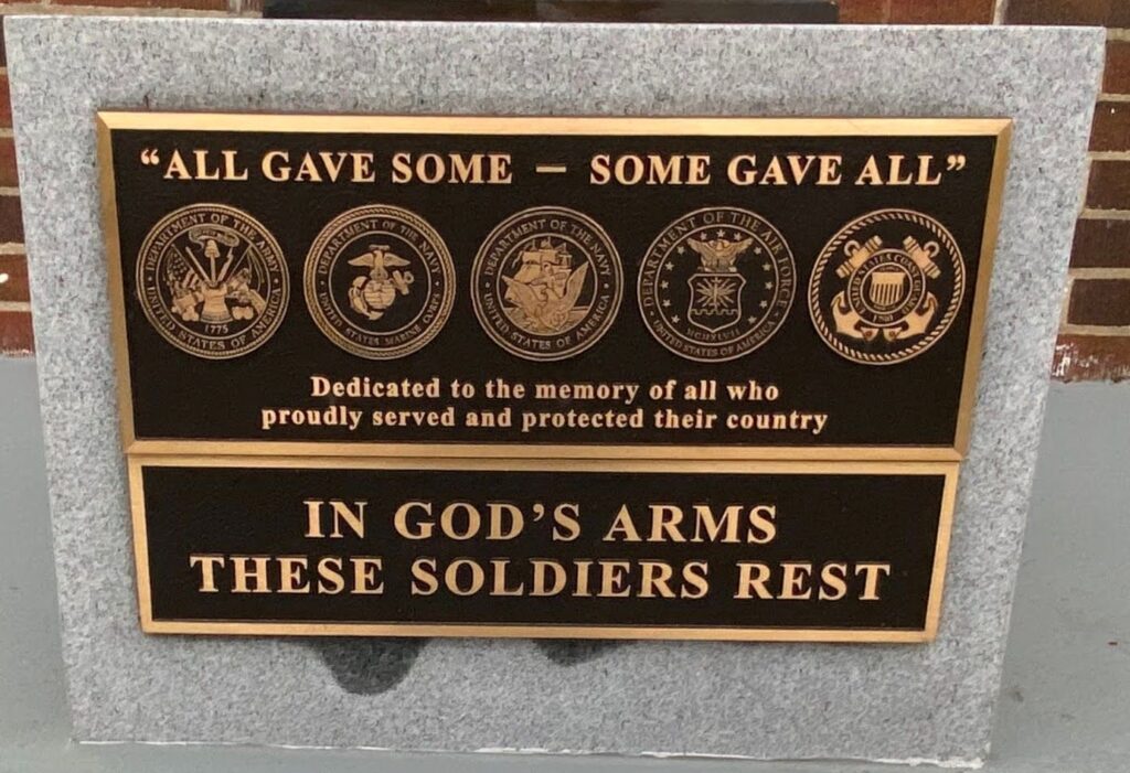 GRASS LAKE COMMUNITY WAR VETERANS MEMORIAL PLAQUE C