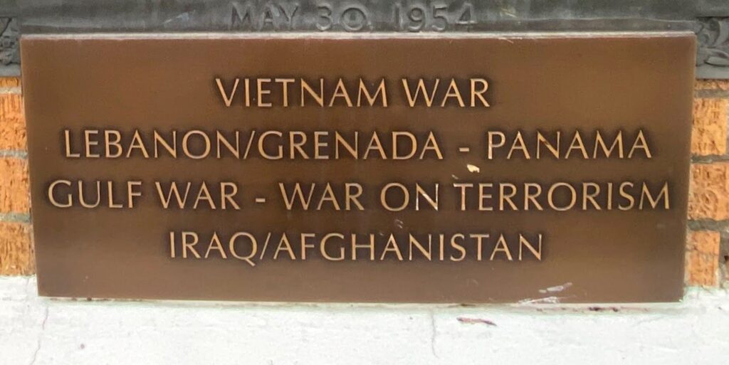 GRASS LAKE COMMUNITY WAR VETERANS MEMORIAL PLAQUE B