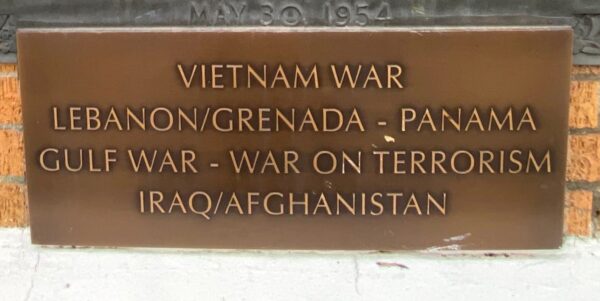 GRASS LAKE COMMUNITY WAR VETERANS MEMORIAL PLAQUE B