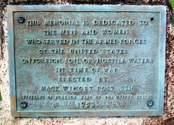 VFW POST 3316 WAR VETERANS MEMORIAL PLAQUE