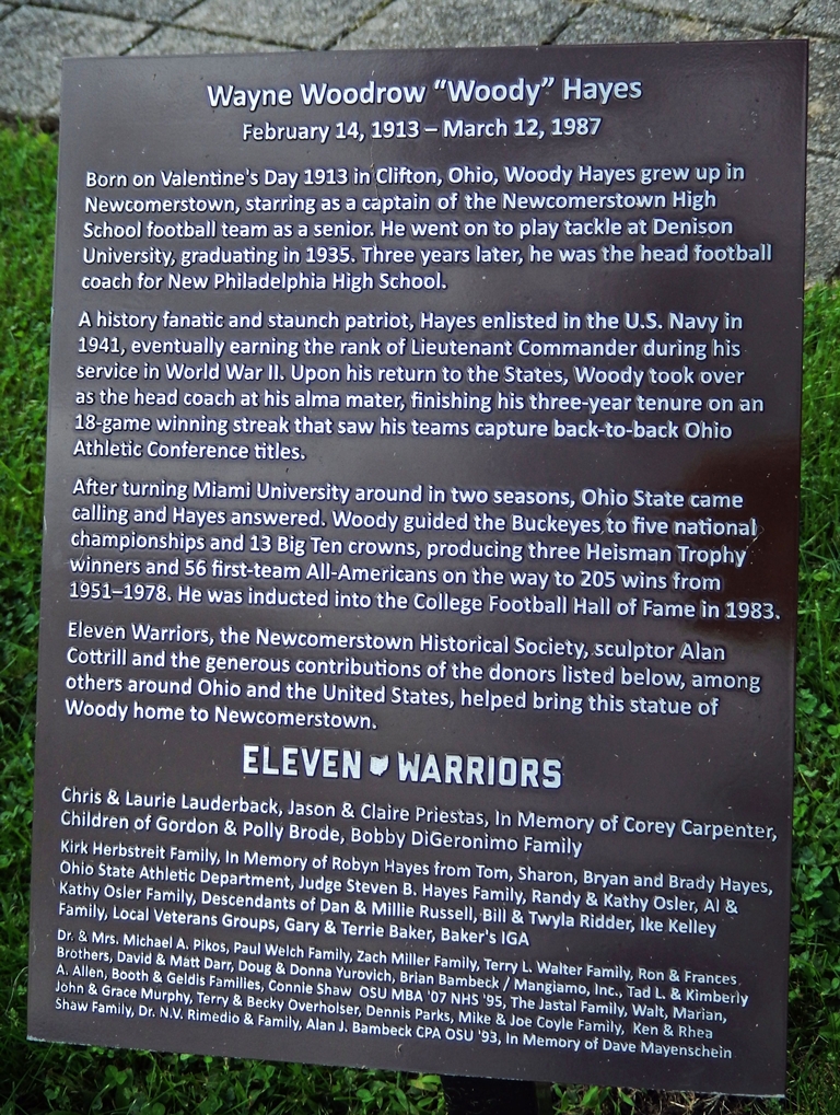 WAYNE WOODROW “WOODY” HAYS WAR MEMORIAL PLAQUE