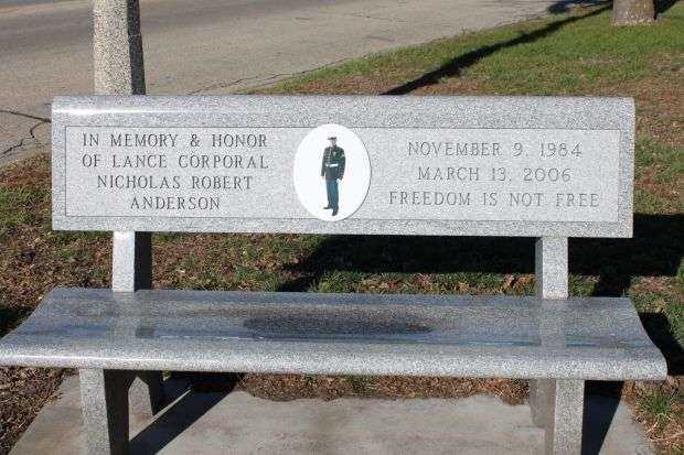 LANCE CORPORAL NICHOLAS ROBERT ANDERSON MEMORIAL BENCH
