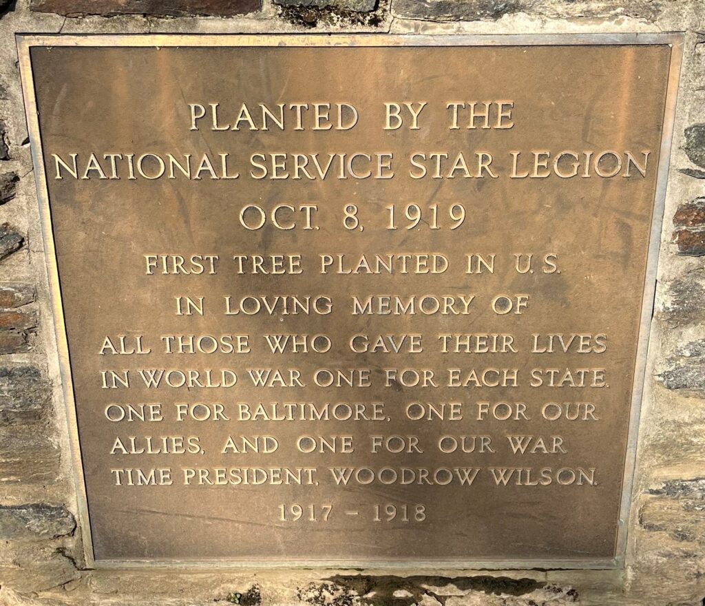 NATIONAL SERVICE STAR LEGION MEMORIAL TREES PLAQUE A