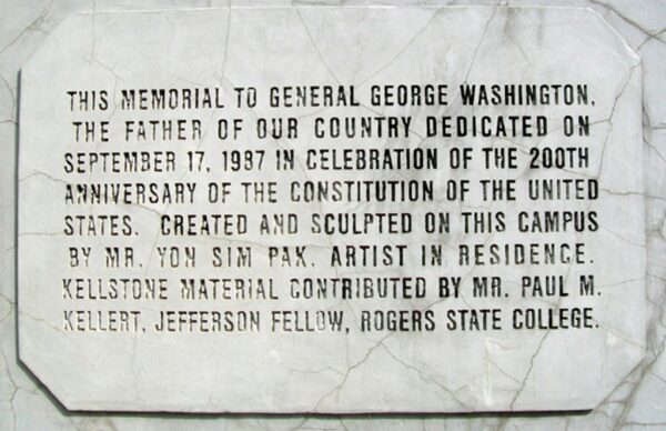 ROGERS STATE UNIVERSITY GEORGE WASHINGTON MEMORIAL STONE C