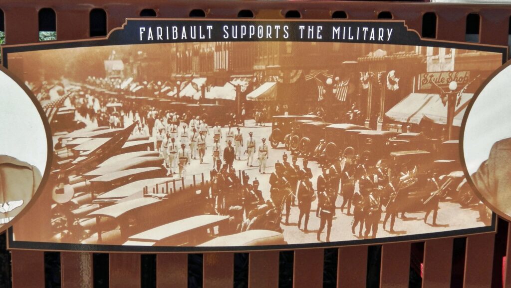 FARIBAULT SUPPORTS THE MILITARY WAR MEMORIAL BENCH PLAQUE A