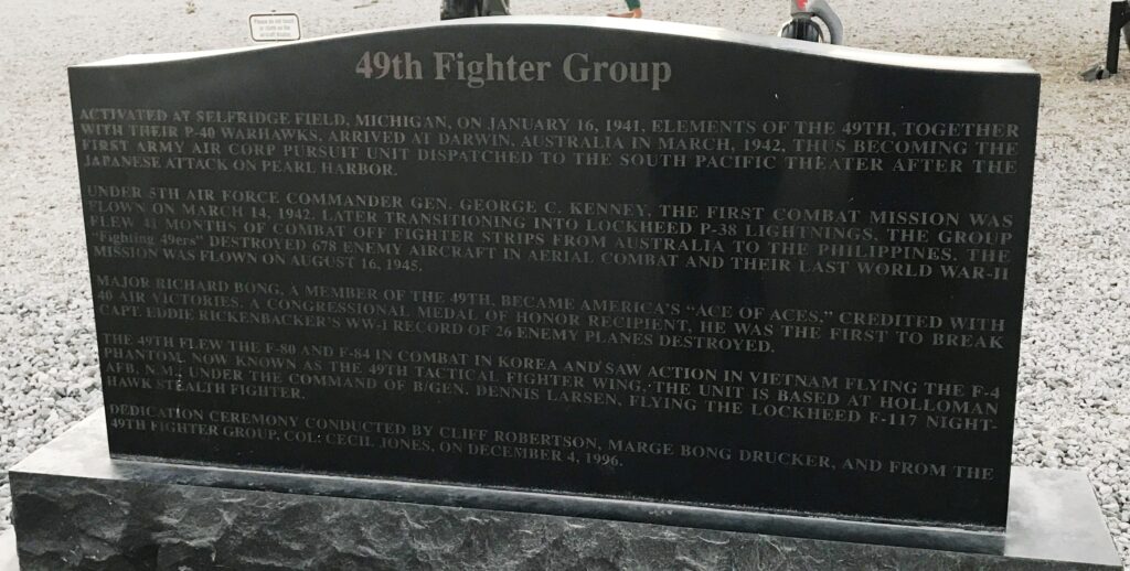 49TH FIGHTER GROUP WAR MEMORIAL NARRATIVE