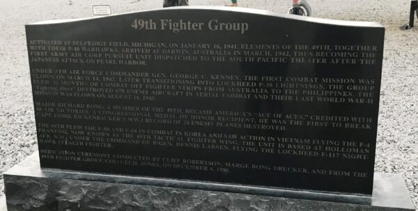 49TH FIGHTER GROUP WAR MEMORIAL NARRATIVE
