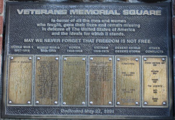 MORGAN HILL VETERANS MEMORIAL SQUARE PLAQUE A
