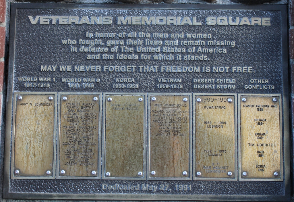 MORGAN HILL VETERANS MEMORIAL SQUARE PLAQUE A
