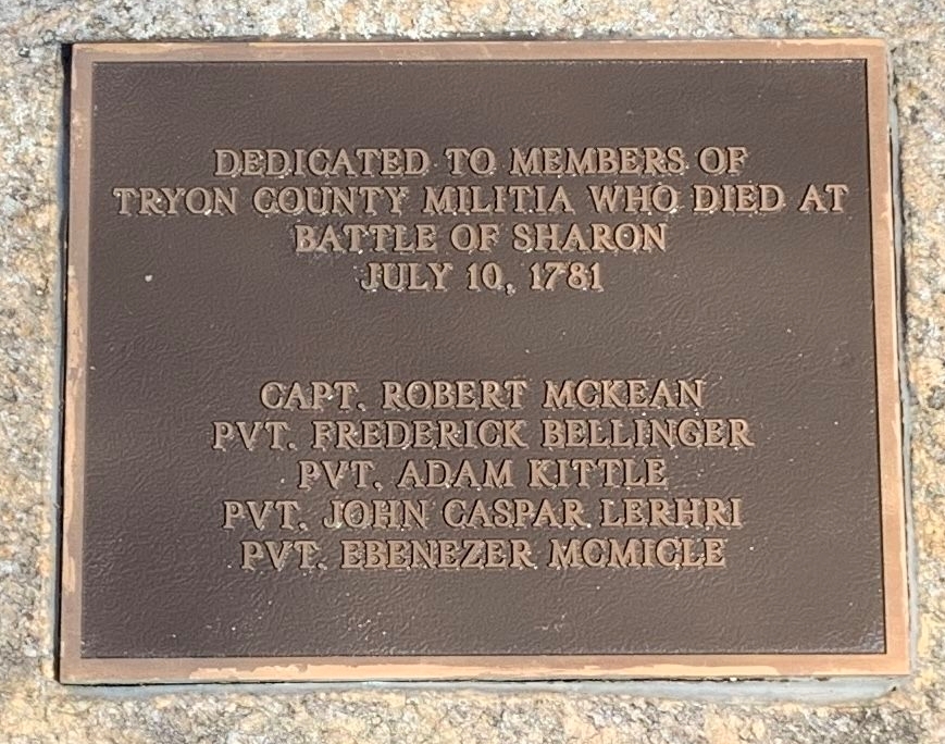 BATTLE OF SHARON WAR MEMORIAL PLAQUE