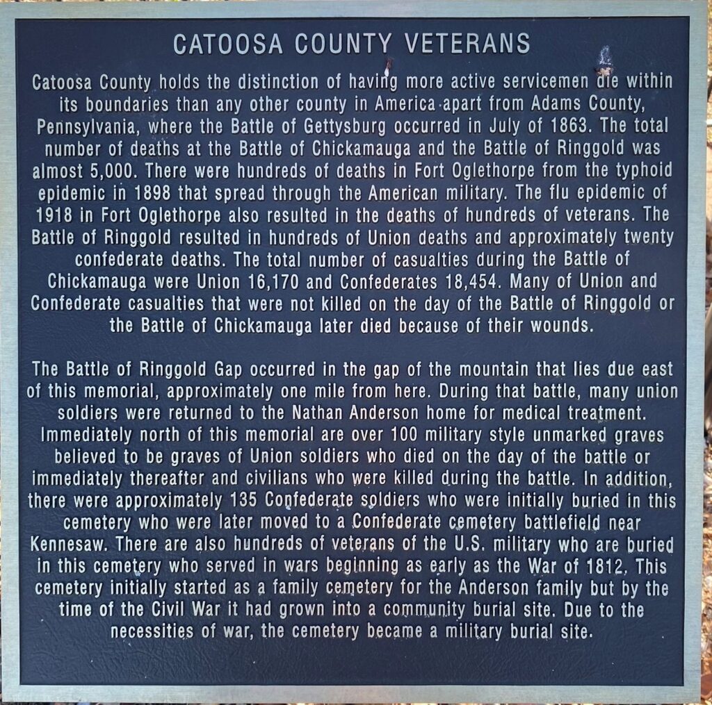 CATOOSA COUNTY VETERANS MEMORIAL FLAGPOLE PLAQUE