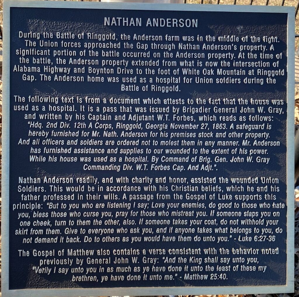NATHAN ANDERSON WAR MEMORIAL FLAGPOLE PLAQUE