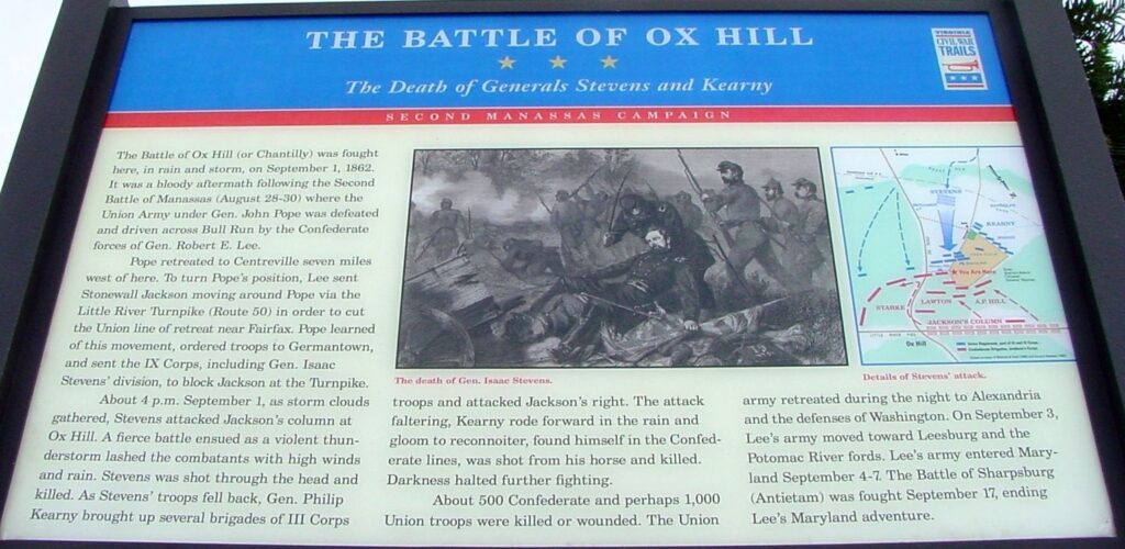 THE BATTLE OF OX HILL THE DEATH OF GENERALS WAR MEMORIAL PANEL