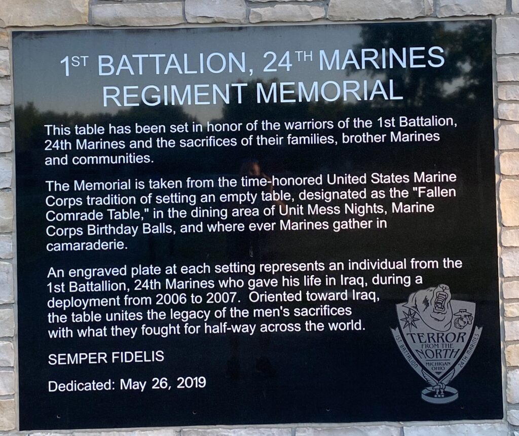 1ST BATTALION, 24TH MARINES REGIMENT MEMORIAL PLAQUE A