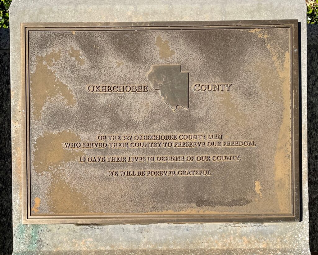 OKEECHOBEE COUNTY FLORIDA WORLD WAR II MEMORIAL