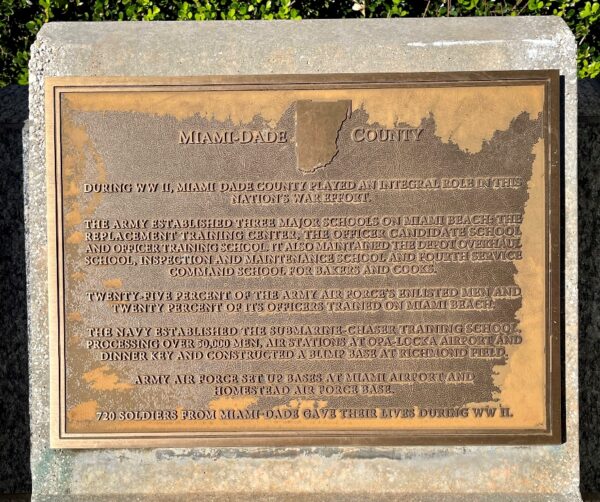 MIAMI-DADE COUNTY FLORIDA WORLD WAR II MEMORIAL