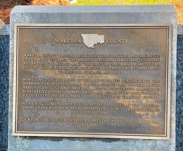 WAKULLA COUNTY FLORIDA WORL,D WAR II MEMORIAL