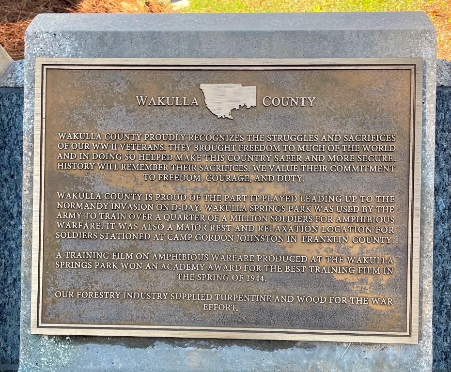 WAKULLA COUNTY FLORIDA WORL,D WAR II MEMORIAL