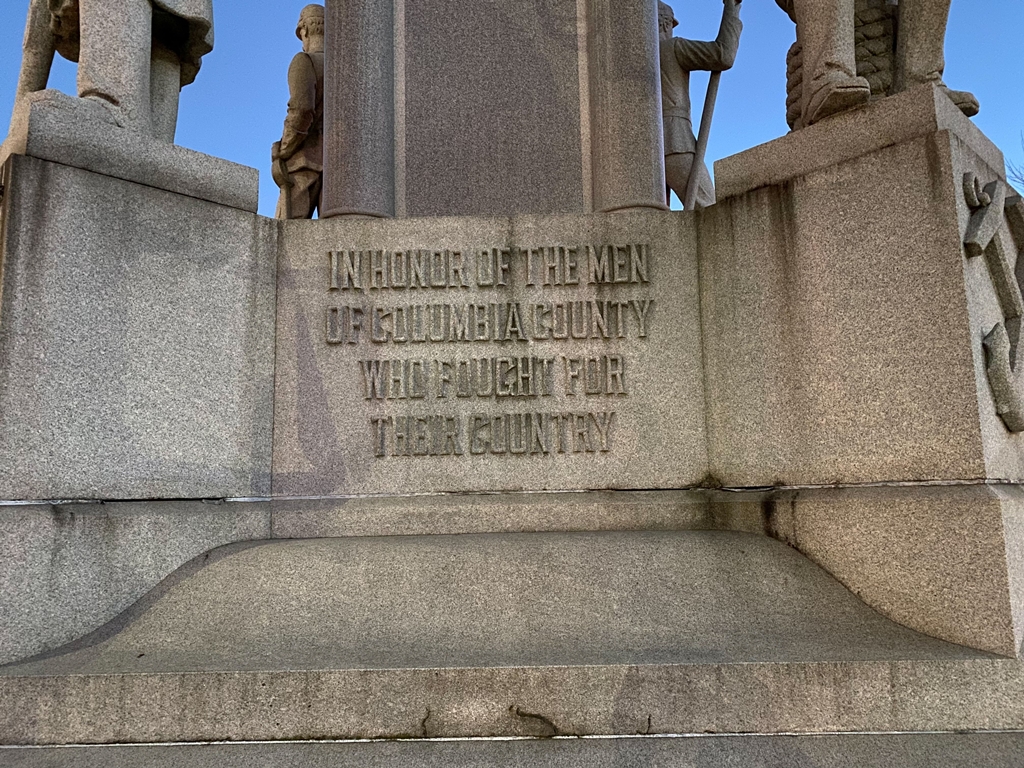 COLUMBIA COUNTY, PA CIVIL WAR MEMORIAL SIDE A