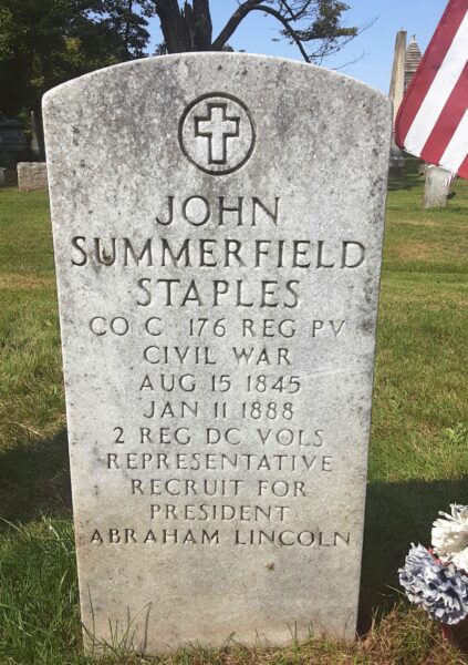 JOHN SUMMERFIELD STAPLES WAR MEMORIAL CEMETEY STONE
