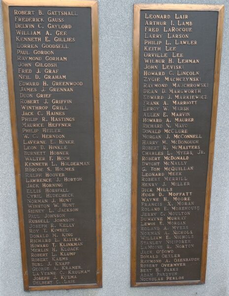 JACKSON COUNTY WORLD WAR II VETERANS MEMORIAL PLAQUES C & D