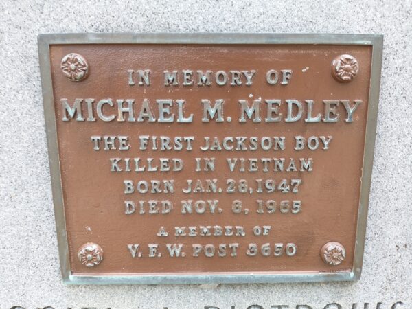 MICHAEL M. MEDLEY MEMORIAL PLAQUE