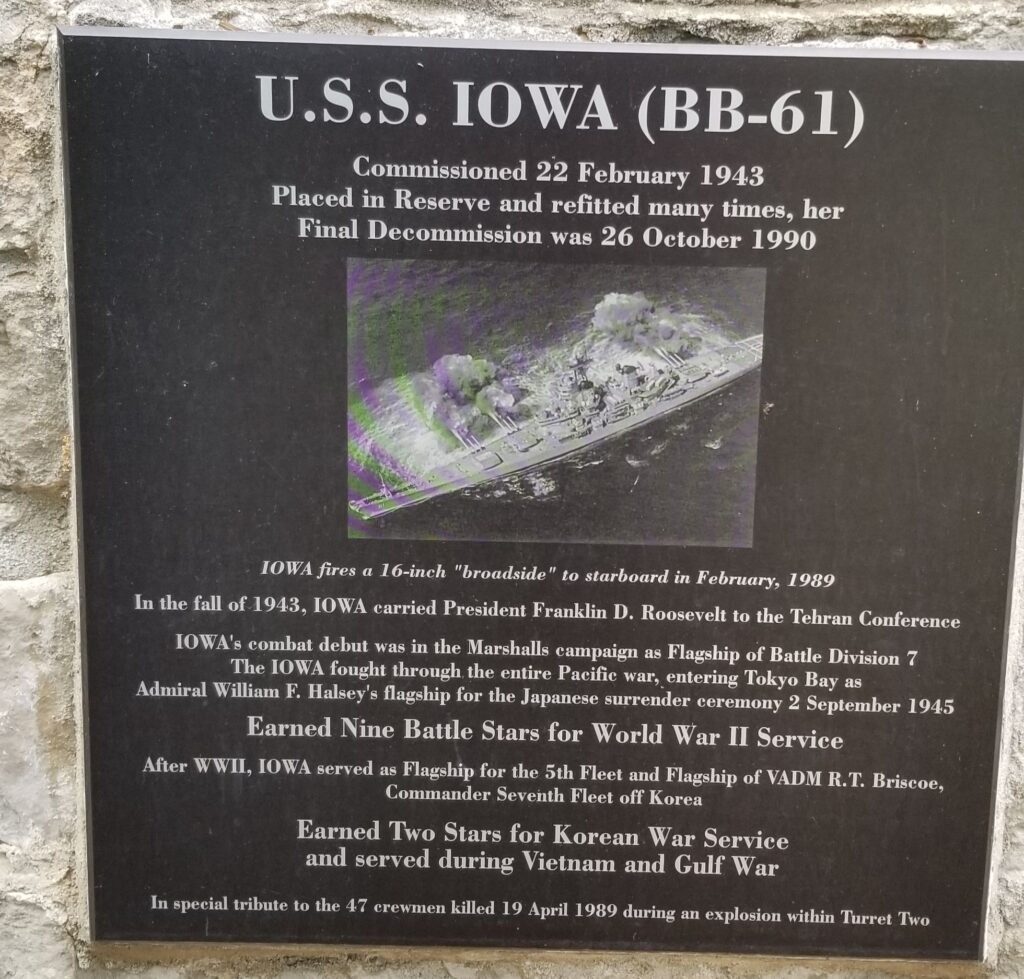 U.S.S. IOWA (BB-61) WAR MEMORIAL