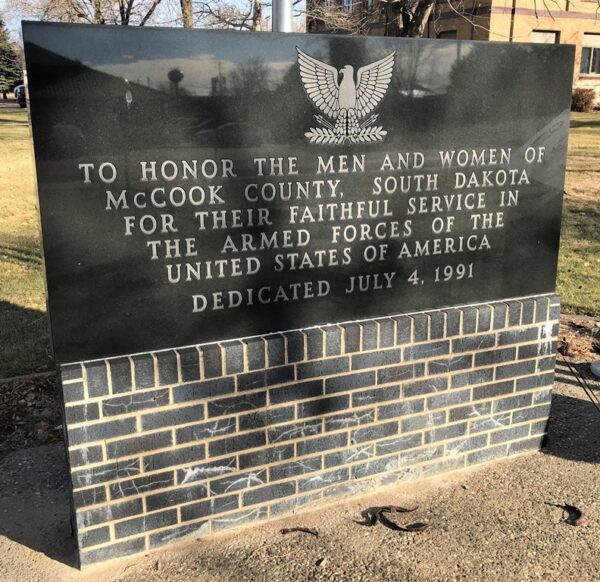 MCCOOK COUNTY ARMED FORCES MEMORIAL CENTER STONE