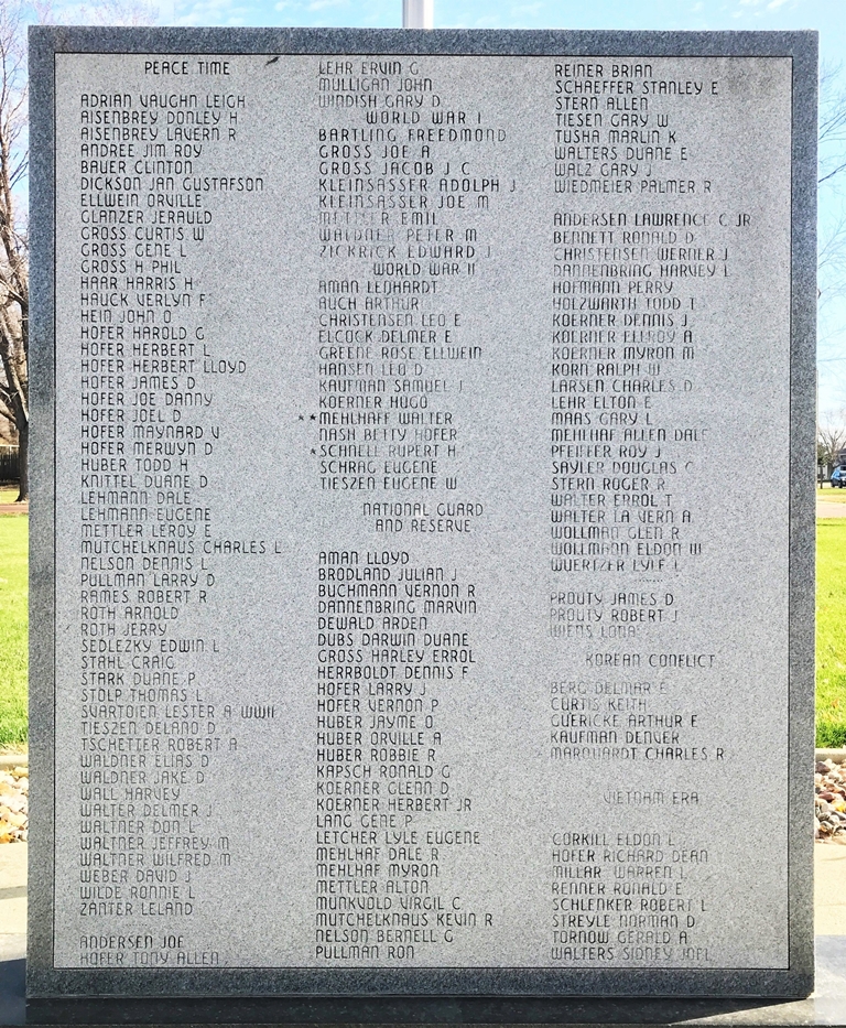 FREEMAN WAR VETERANS MEMORIAL STONE H