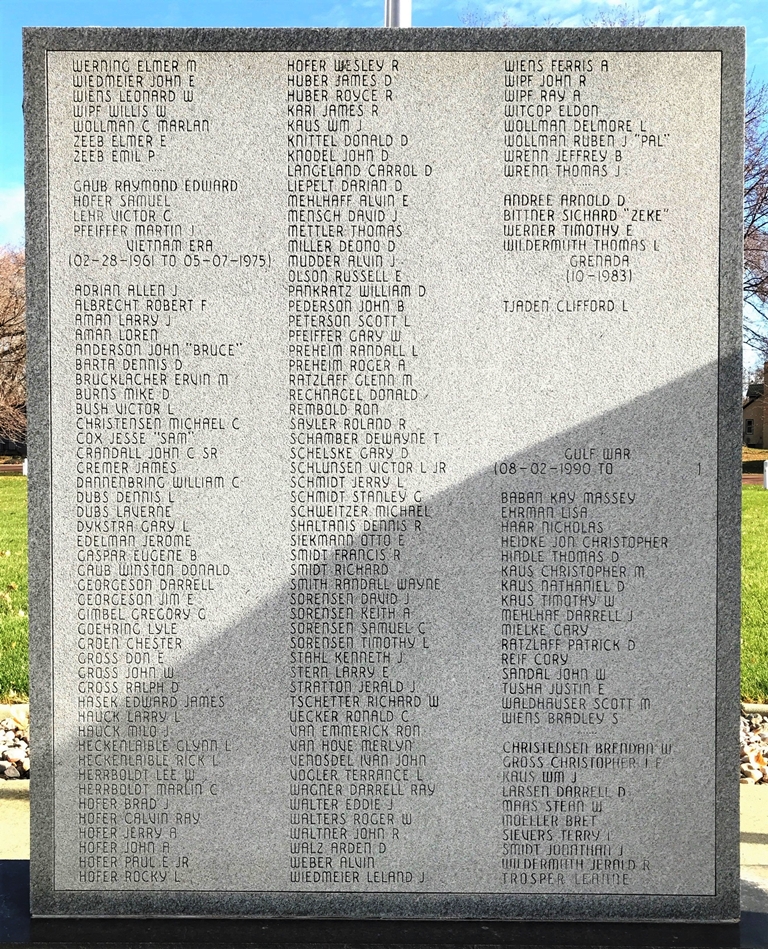FREEMAN WAR VETERANS MEMORIAL STONE G