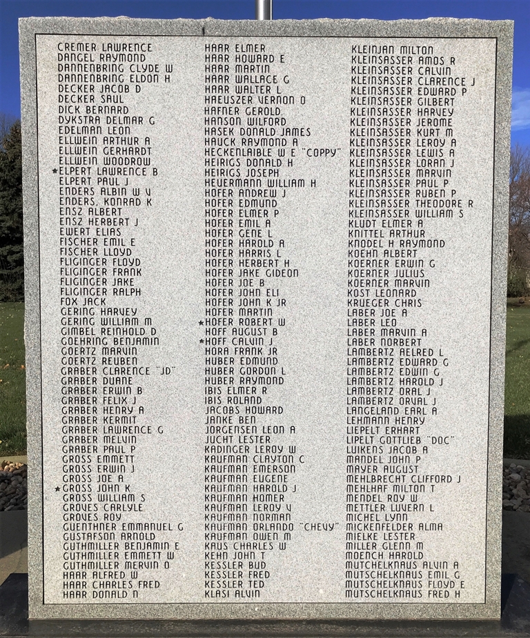 FREEMAN WAR VETERANS MEMORIAL STONE D
