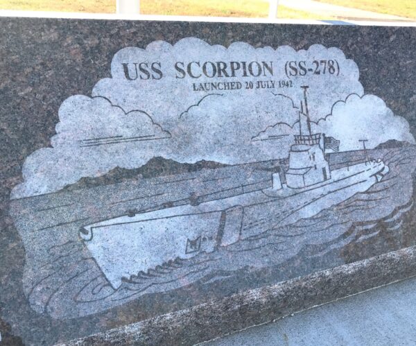 USS SCORPION (SS-278) WAR MEMORIAL STONE A