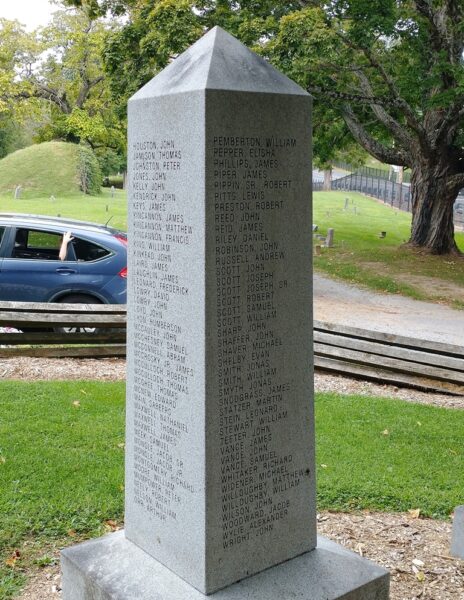 WASHINGTON COUNTY, VIRGINIA REVOLUTIONARY WAR MEMORIAL SIDE B