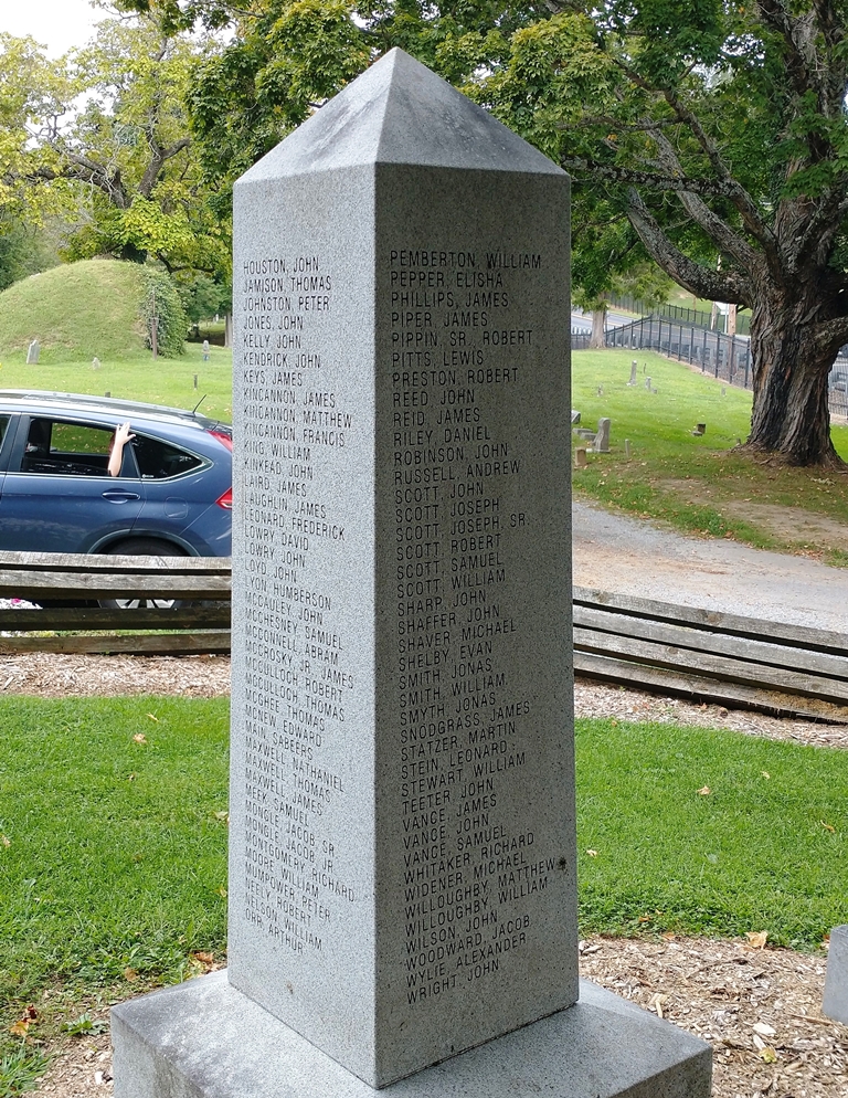 WASHINGTON COUNTY, VIRGINIA REVOLUTIONARY WAR MEMORIAL SIDE B