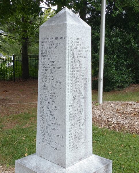 WASHINGTON COUNTY, VIRGINIA REVOLUTIONARY WAR MEMORIAL SIDE A