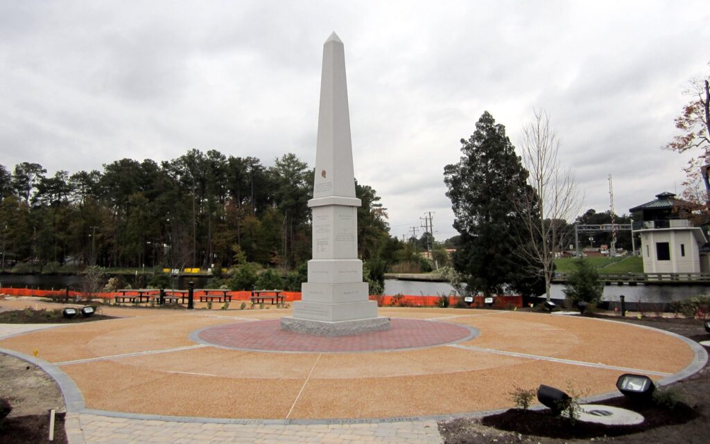 BATTLE OF GREAT BRIDGE REVOLUTIONARY WAR MEMORIAL SHAFT