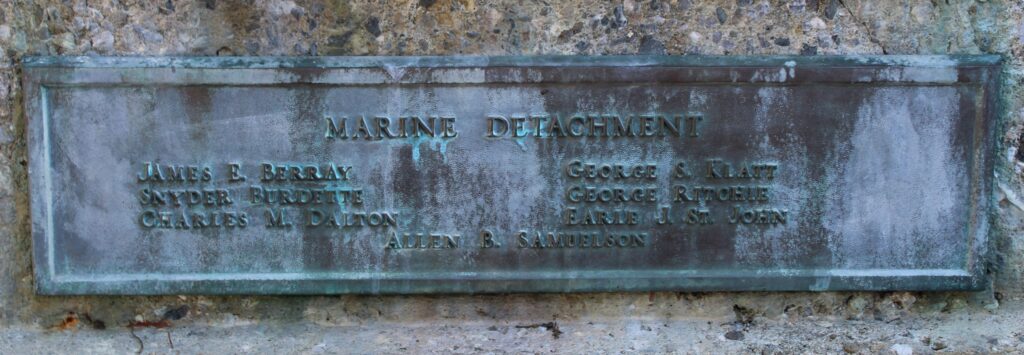 USS FRANCISCO MEMORIAL MARINE DETACHMENT PLAQUE