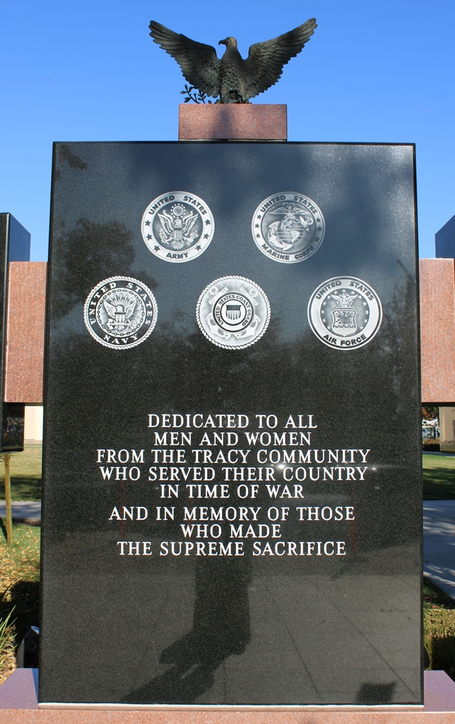 TRACY COMMUNITY WAR VETERANS MEMORIAL CENTER STONE