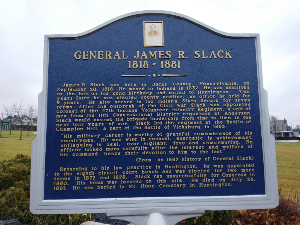 GENERAL JAMES R. SLACK WAR MEMORIAL MARKER