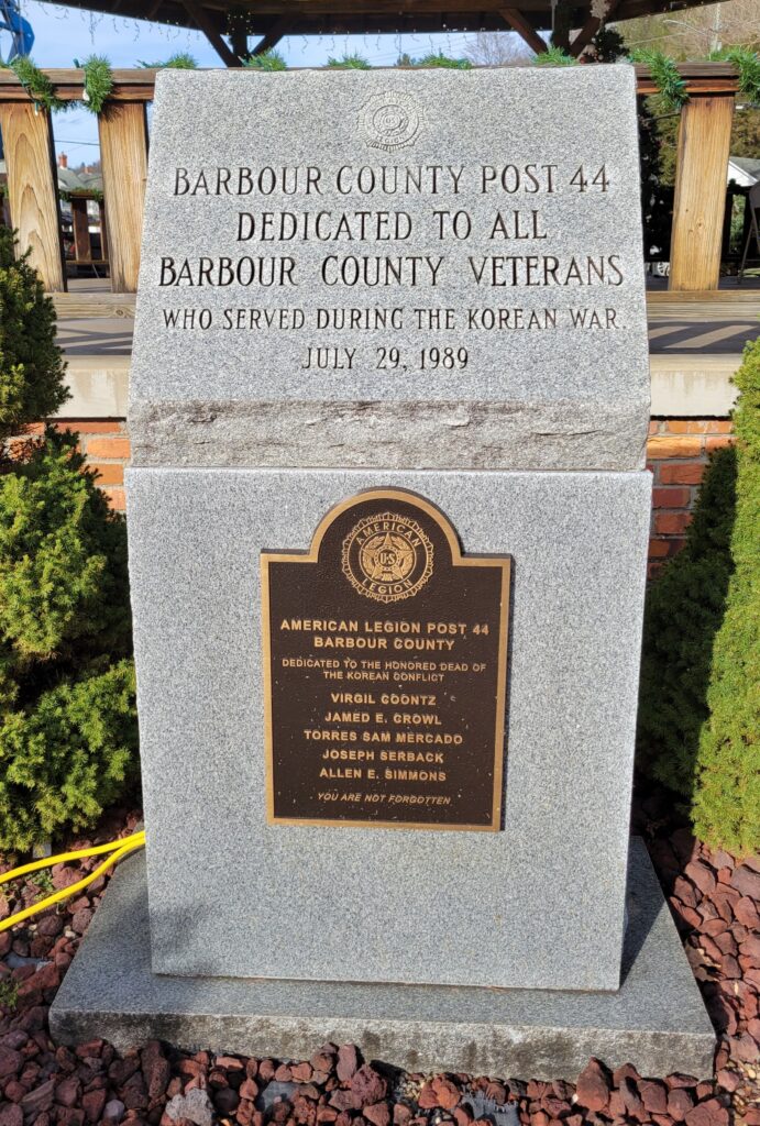 BARBOUR COUNTY KOREAN WAR MEMORIAL