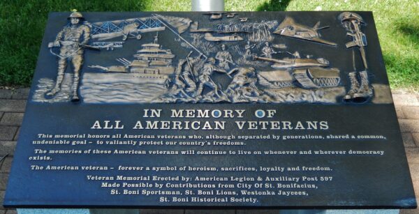 ST. BONIFACIUS IN MEMORY OF ALL AMERICAN VETERANS MEMORIAL PLAQUE