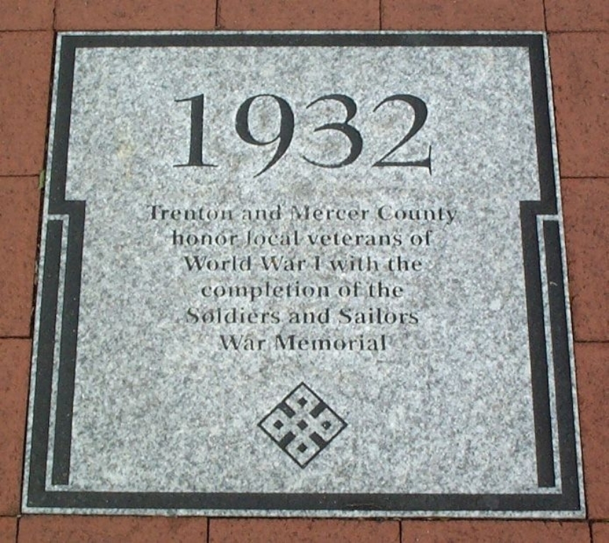 1932 TRENTON AND MERCER COUNTY WORLD WAR I VETERANS MEMORIAL PAVER